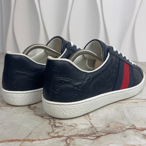 Gucci Ace Web GG Guccissima Sneaker Blau Leder 7 G oder 7,5 US oder 41 EUR 386750 - Bild 13 von 23