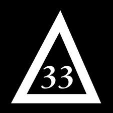 33rd Degree Scottish Rite Triangle Masonic Vinyl Decal - White 6 Inch