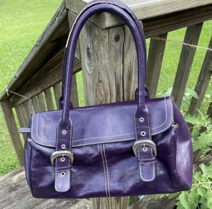 Kenneth Cole Reaction Bolso de Mano Monedero Púrpura Vegano Cuero Cierre Magnético Foto 3 de 4