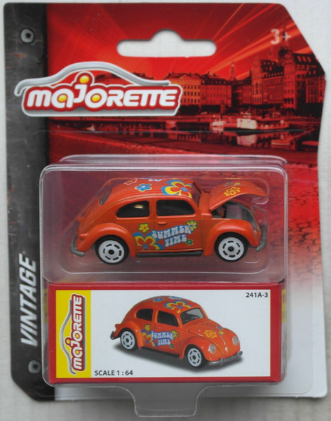 Majorette Vintage Vw Volkswagen KäFer Beetle Orange Flower Power Hippie Neu/Ovp-image