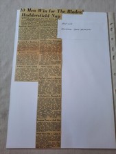 24th Jan 1953 Second Division Reports inc Huddersfield Newspaper Cutting