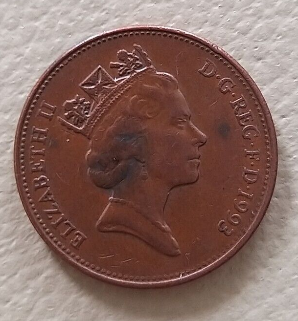 United Kingdom two pence 1993 Original ELIZABETH II D G REG F D 2
