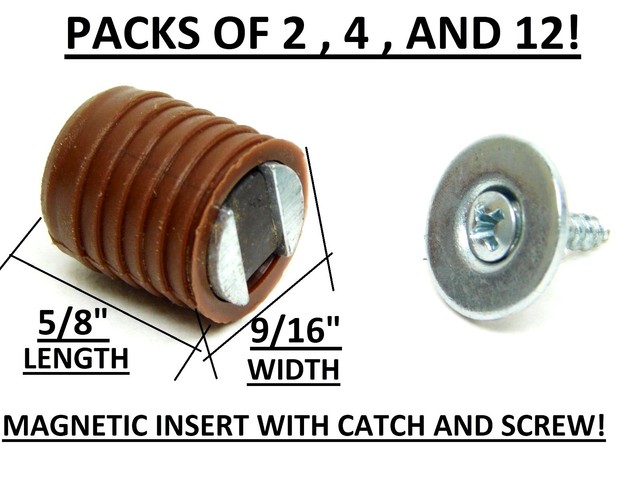 2-4-12 Packs! Round Magnetic Cabinet Door Catch (9/16" Diameter x 5/8