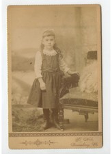 CAB CARD GIRL W/ LONG CURLS + CUTE DRESS DRESS FROM GREENSBURG, PA, BY NILE