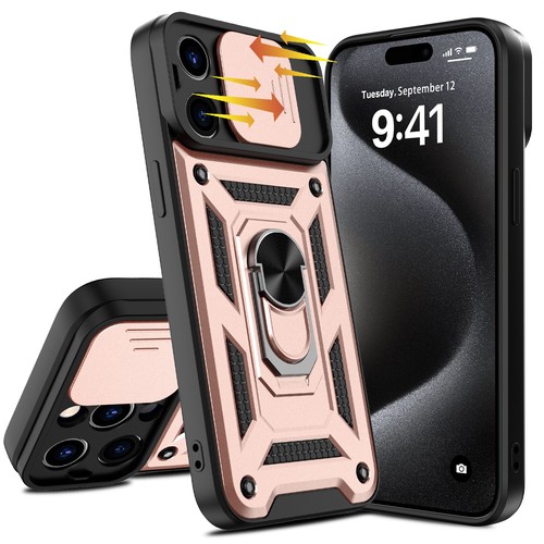 Für iPhone 13 14 15 Pro Max Hard Case Slide Kamera Linse Schutz Ring Cover - Bild 42 von 55