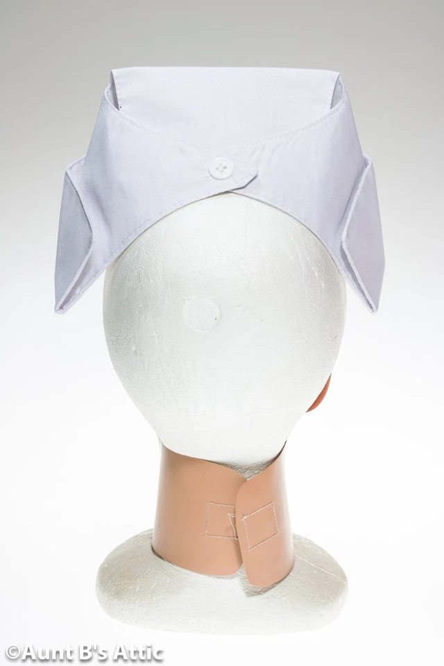Sombrero de Enfermera Gran Calidad Poliéster Blanco Disfraz Gorra de Enfermera Talla Única Foto 2 de 2