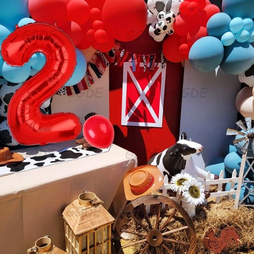 40 Inch 2 Red Number Balloons Mylar Foil Helium Digital Balloons Baby Shower ... - Picture 3 of 3
