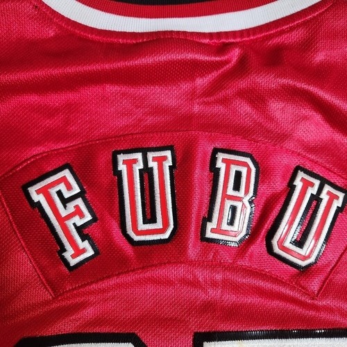 Maglia Rossa Vintage FUBU Taglia XXLQUEENS 05 Edizione Limitata Autentica Lega 1992 - Foto 12 di 16