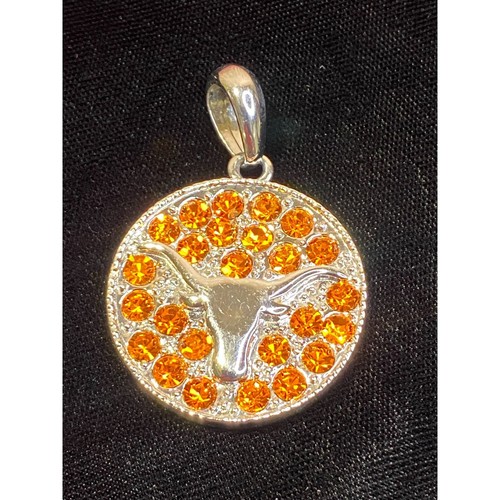 Texas Longhorns orange Kristall silberfarben Anhänger 1,5 Zoll - Bild 1 von 3