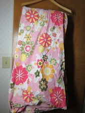 Pottery Barn Twin Duvet Cover Kids Bright Color Pink Large Flowers Bedding Vtg