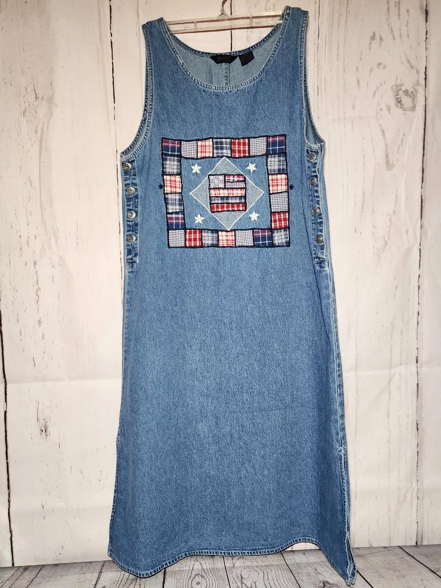Women's petite top denim dresses