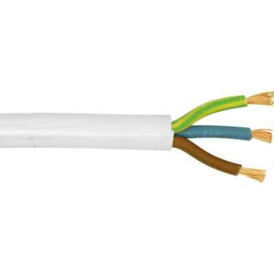 3093Y Hitzebeständiges 3-adriges 2,5 mm weißes flexibles Kabel - VERSCHIEDENE LÄNGEN