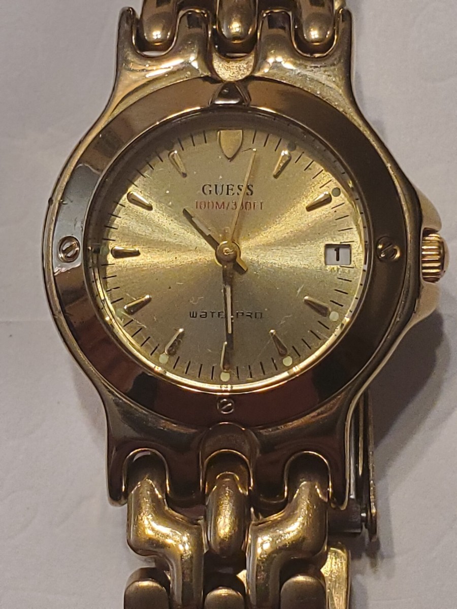Guess Waterpro Gold Tone Womans Watch With Date Indicator | eBay display picture 2