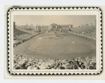 Vintage Photo Historic Chicago World's Fair Parasols Parade ceremony  IL 1933