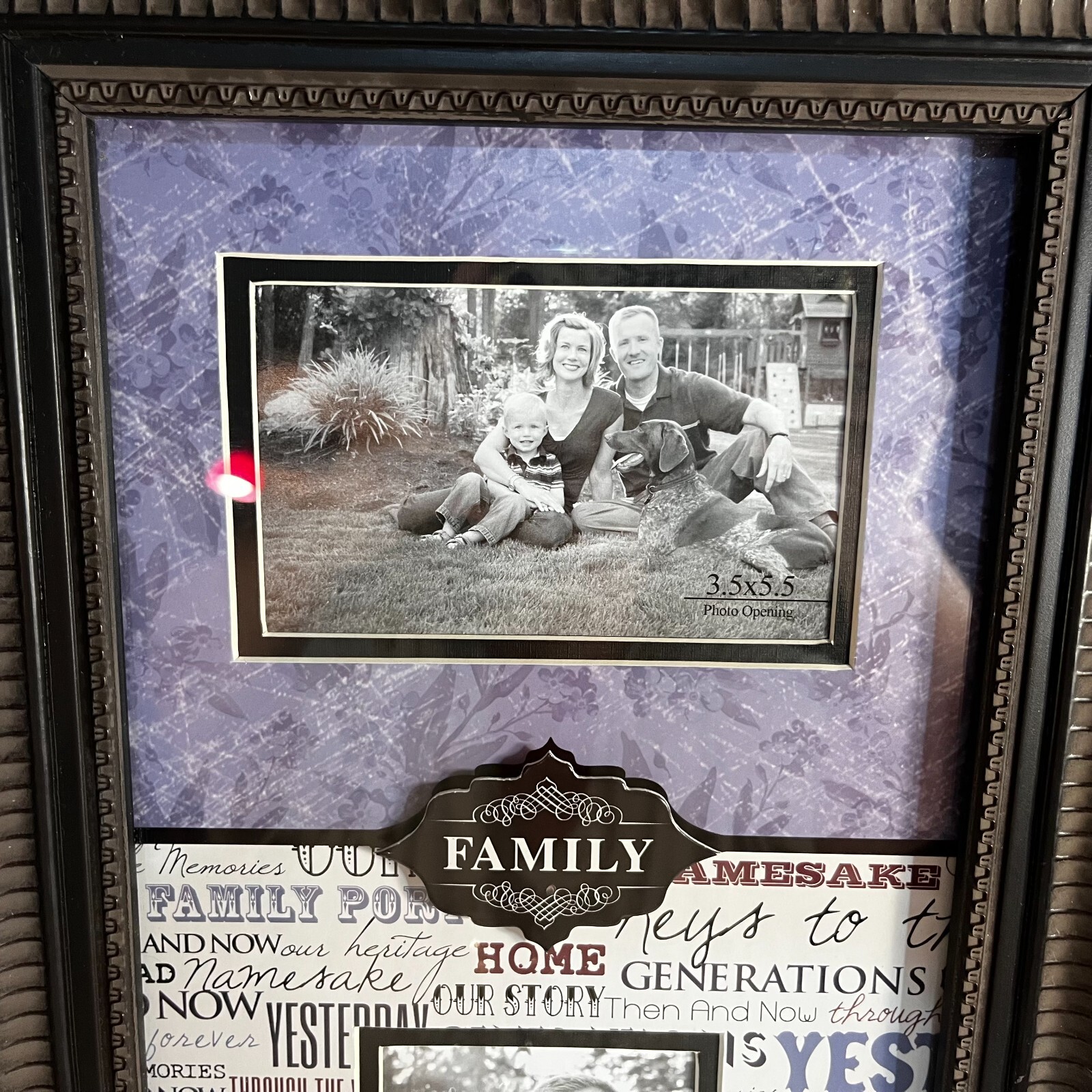 Family Photo Frame 3 slots for 3 12 x 5 Photos Brown Frame 23 x 11 New  | eBay