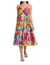 FARM RIO RAINBOW CHITA FLOWER MIDI CUT OUT DRESS  DRESS XS