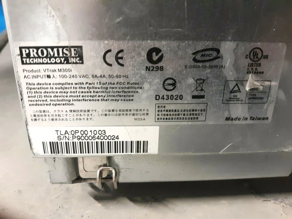 Promise VTrak M300i RAID Chassis, Controller, 2 Power Supplies No HDD/Caddies - Image 2 of 3