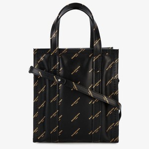 BALENCIAGA Gold Logo Bazar Shopper XS Leather Tote Bag in Black | eBay
