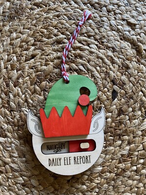 Handmade Elf Toggle Christmas Ornament Toggles Between Naughty And Nice