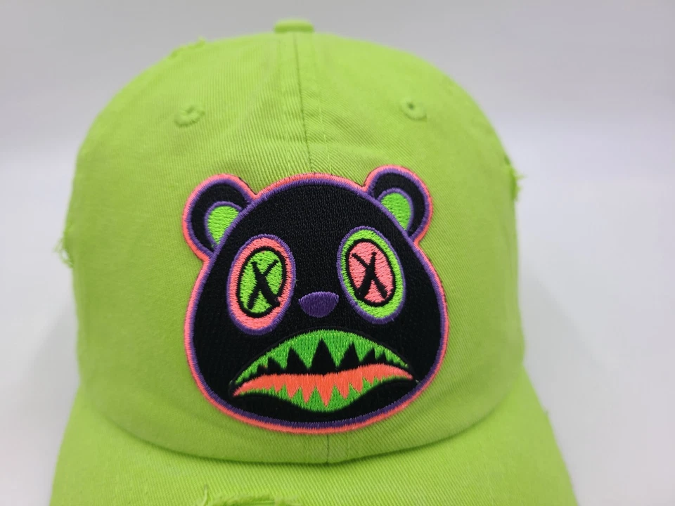 Baws Crazy Bear KB Ethos Distressed Strapback Gorra Ajustable Hombres Mujeres Verde Foto 4 de 4