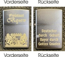 Zippo BAYER DURCH GOTTES GNADEN chromgebürstet  MIT oder OHNE Geschenk-Etui
