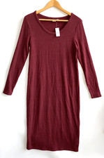 GAP Burgundy Ribbed Knit Midi Dress Size S NWT