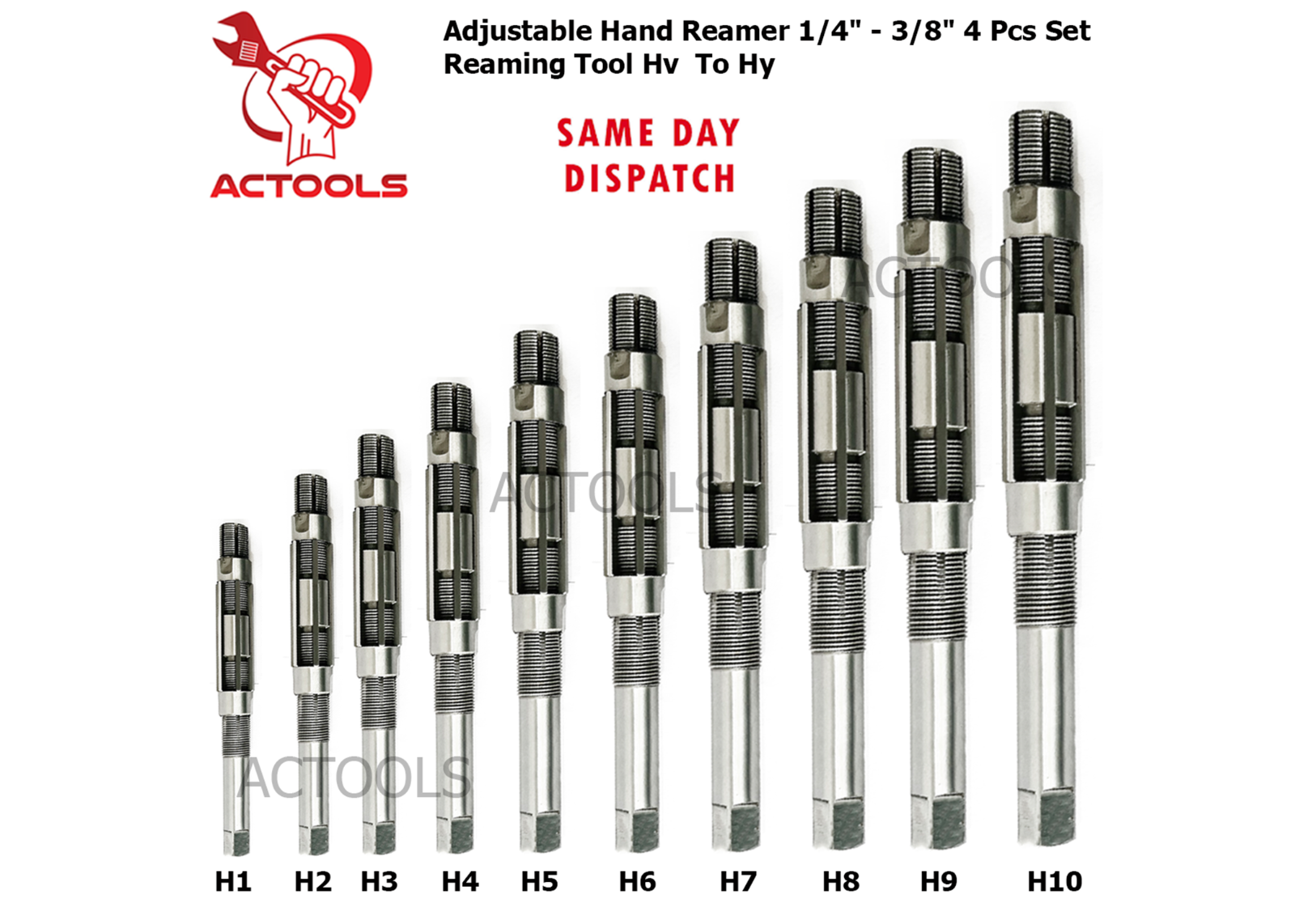 Adjustable Hand Reamer 10 Pcs Set H1 to H10 Sizes (15/1611/16) AU