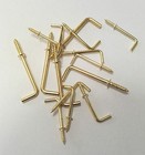 Quality Square Shouldered Dressed Cup Hooks, Electro Brass, 25mm 1"/38mm 1 1/2"