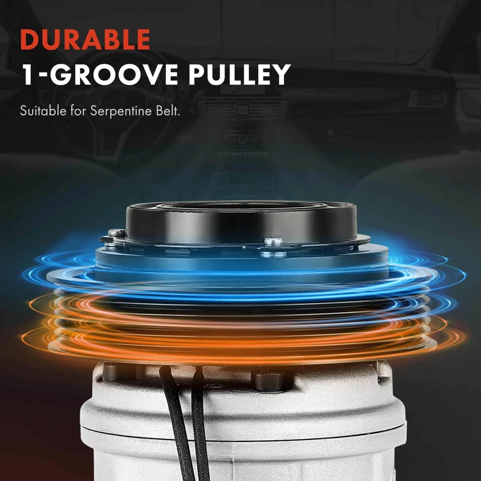 Compresor de aire acondicionado con polea de 1 ranura para Dodge Grand Caravan 96-00 Plymouth Voyager Foto 4 de 4