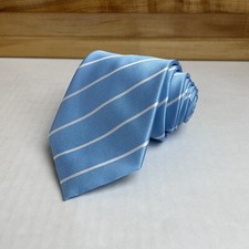 Scott Allan Men's Blue Stripe Microfiber Necktie L 59.5" W 3.25"