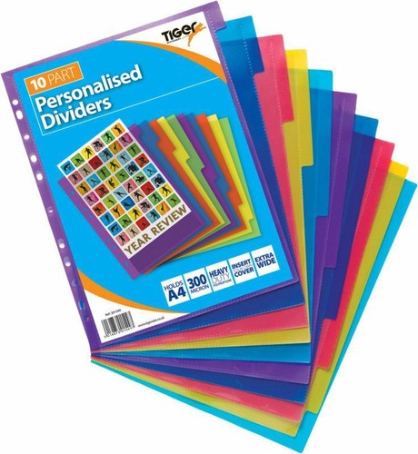 Divisores de archivos A4 pestañas de plástico de colores presentación numerada de la A a la Z extra ancha - Imagen 9 de 10