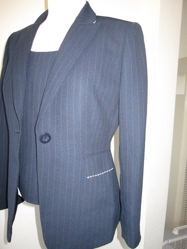 TAHARI ASL JACKE UND TANK Gr. 6 PETITE STRIPE SCHWARZ MIT WEISS - Bild 4 von 9