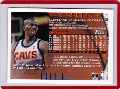 1996-97 Topps Basketball NBA 50th Foil Tyrone Hill #185 | eBay