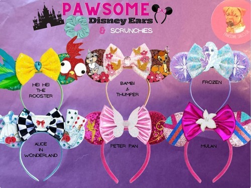 Disney Ears Headbands Disney Scrunchies Disney Parks Minnie Mouse Mickey Mouse - Picture 9 of 59