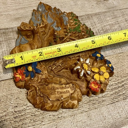 Vintage German Carved Hand Painted Deer Forest Mountain Folk Art Volkswandertag - Picture 11 of 11