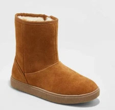 Girls' Emily Suede Shearling Style Boots Chestnut - Cat & Jack - SIZE 5
