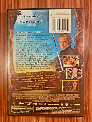 The Brothers Grimm DVD 2005 Movie Terry Gilliam Matt Damon Heath