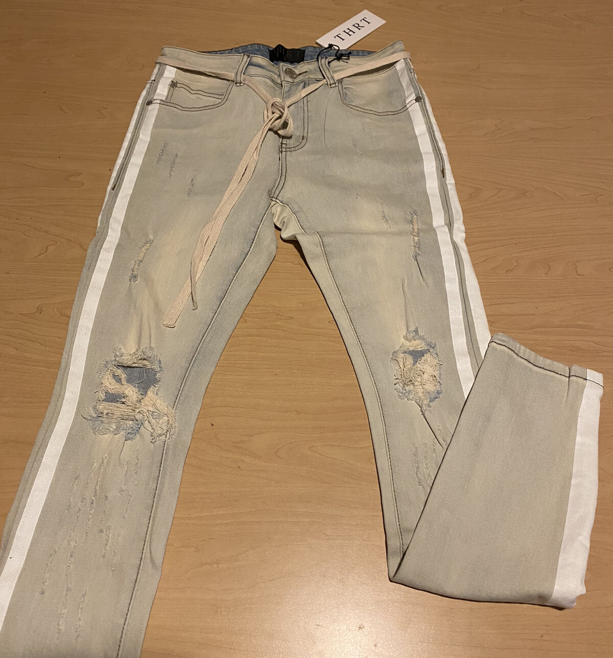 THRT DENIM  Ripped JEANS Pants SIze 30 RARE NEW Distressed Blue NWT
