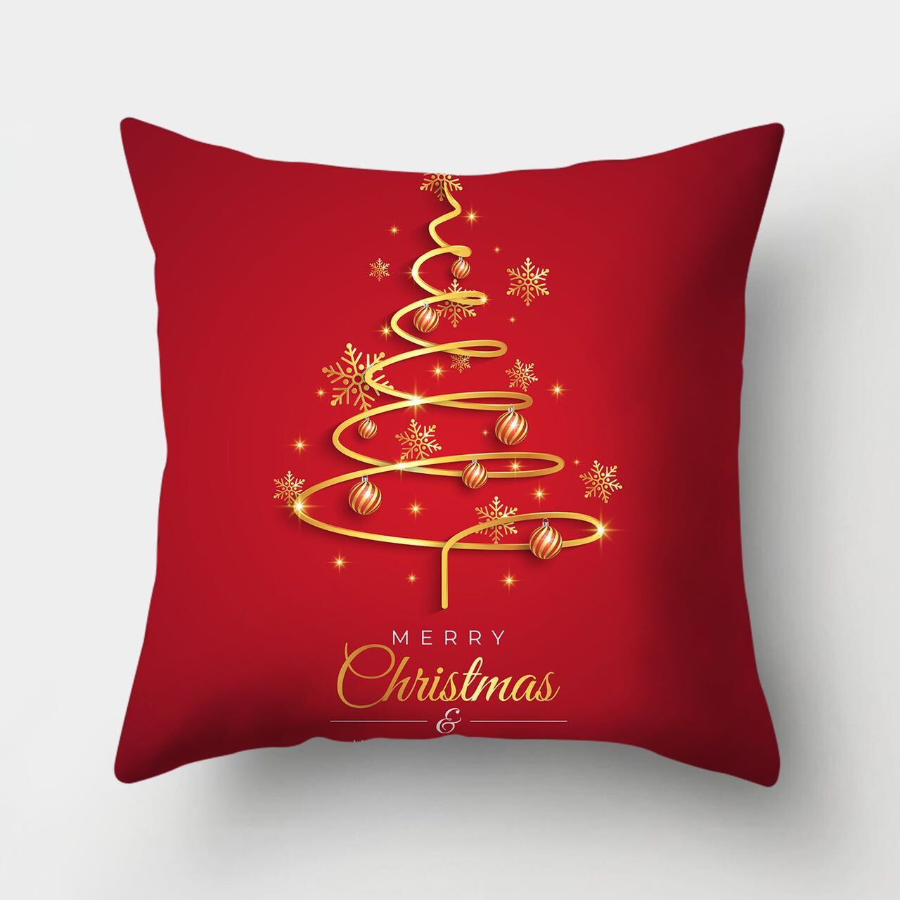 18" Christmas Cushion Covers Red Gold Throw Pillow Case eBay