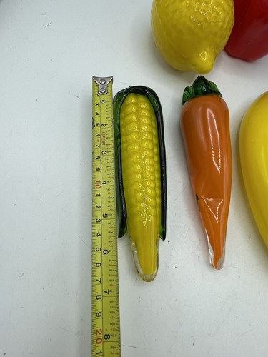 Vtg Hand Blown Glass Fruits & Vegetables Murano Style Lemon Pepper Banana Corn - Picture 3 of 7