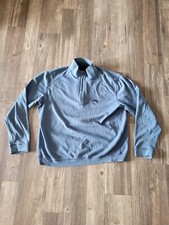 Tommy Bahama Sweater Mens Medium Blue Quarter Zip Pima Cotton Outdoor Pullover