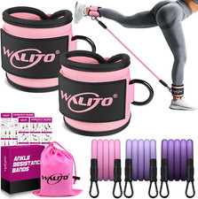 Ankle Resistance Bands with Cuffs, Ankle Bands for Home Gym Workout (PINK)