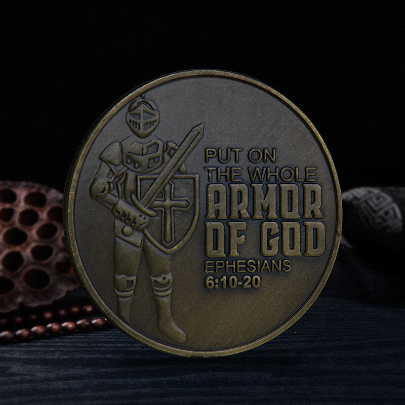 1PC Put on the Whole Armor of God Commemorative Challenge Coin Collection Gifts