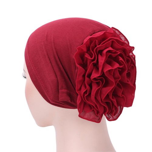 Women Hair Loss Head Scarf Turban Cap Big Flower Muslim Cancer Chemo Beanie Hat" - Picture 10 of 22