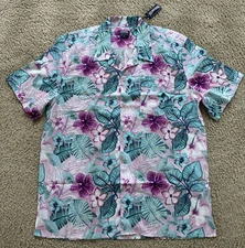 NWT 100% Authentic VILEBREQUIN Short Sleeve Shirt 60% Cotton 40% Linen - XL