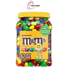 M&M'S Peanut Milk Chocolate Candy, 62 oz