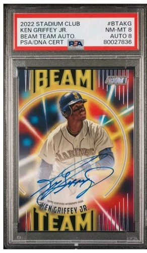 2022 Topps Stadium Club Ken Griffey Jr Beam Team PSA 8 Auto 8 Numberd 10/15