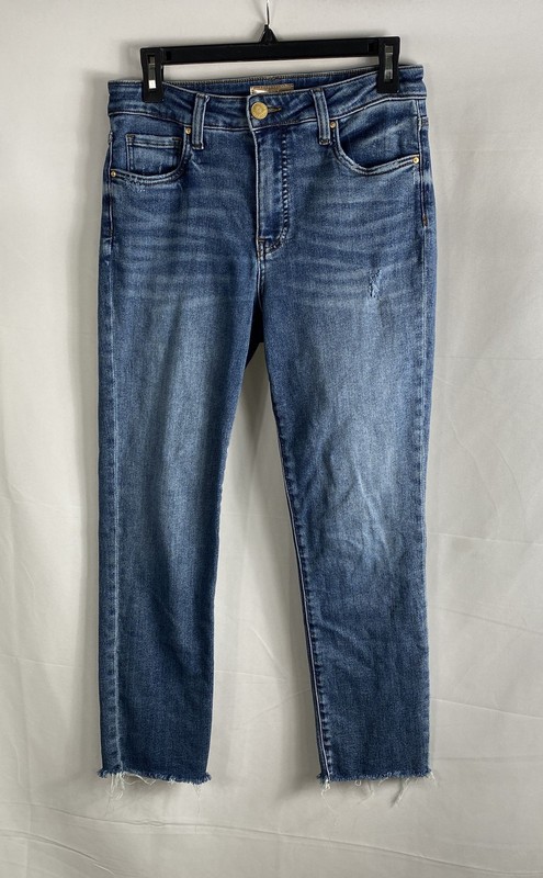 KUT from the Kloth Women's Blue Reese Fab Ab Ankle Straight Leg Jeans Sz 4