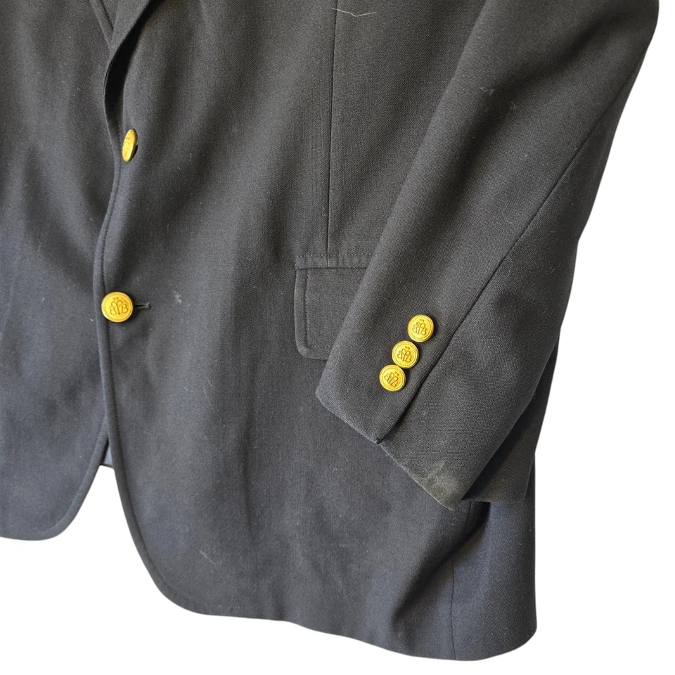 mens Brooks Brothers Wool Navy Blue Structured Blazer made USA - Image 2 of 4