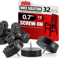 Screw-On Rubber Feet for Furniture - 32PCS Floor Protector for Chair Leg - 0.7"
